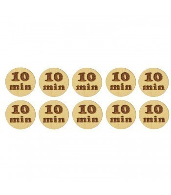 Laser Cut '10 Min' 20mm Gaming Tokens - Pack of 10